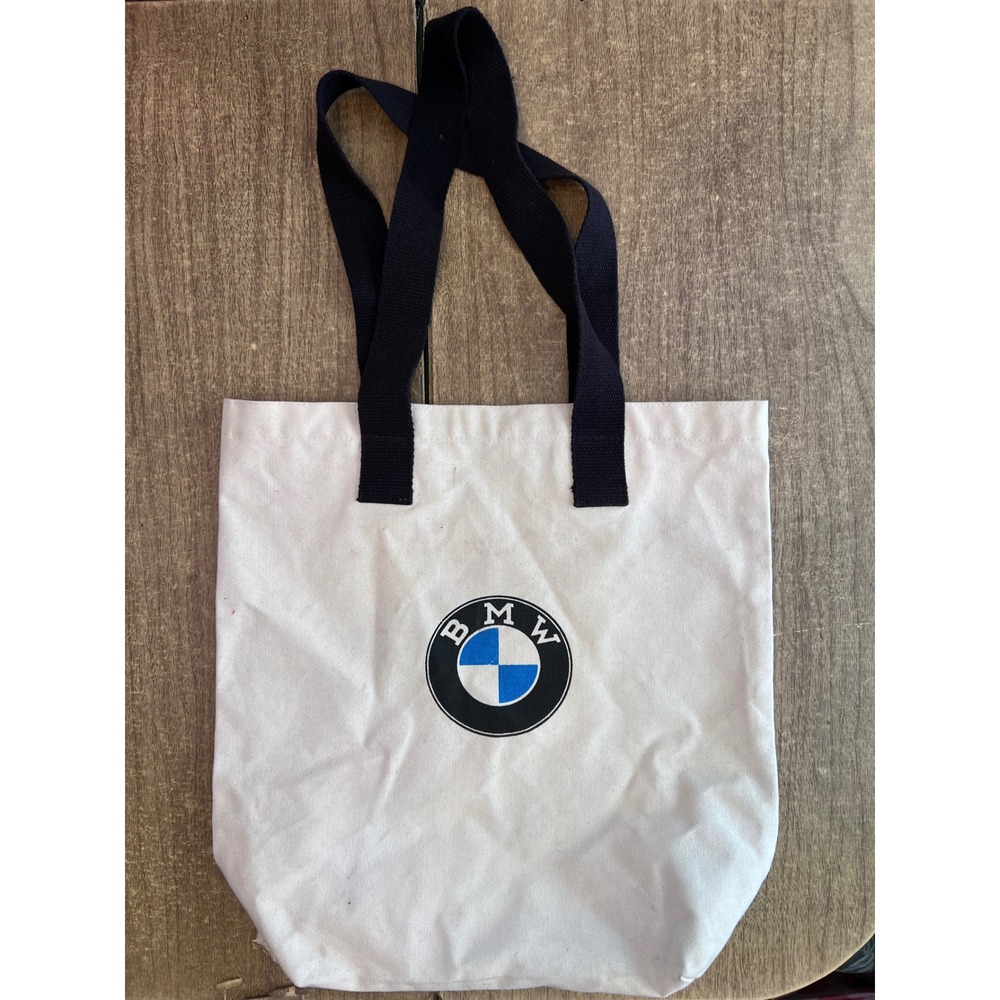 Genuine BMW Classic Shopper Canvas Tote Bag German Automotive Reusable Grocery